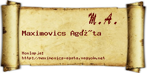 Maximovics Agáta névjegykártya